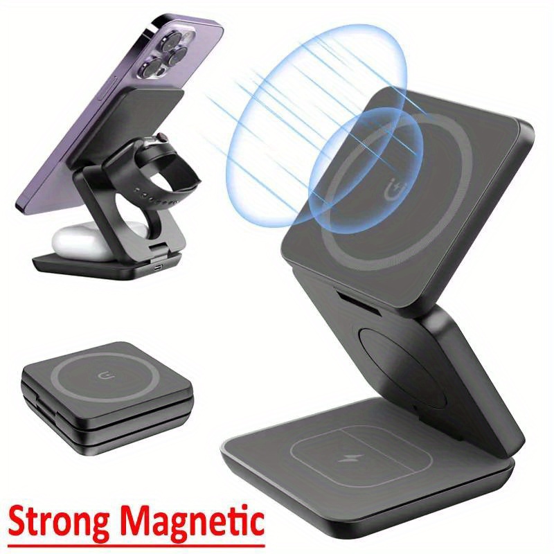 Wireless Charger Watch - Cargador inalámbrico rápido plegable 3 en