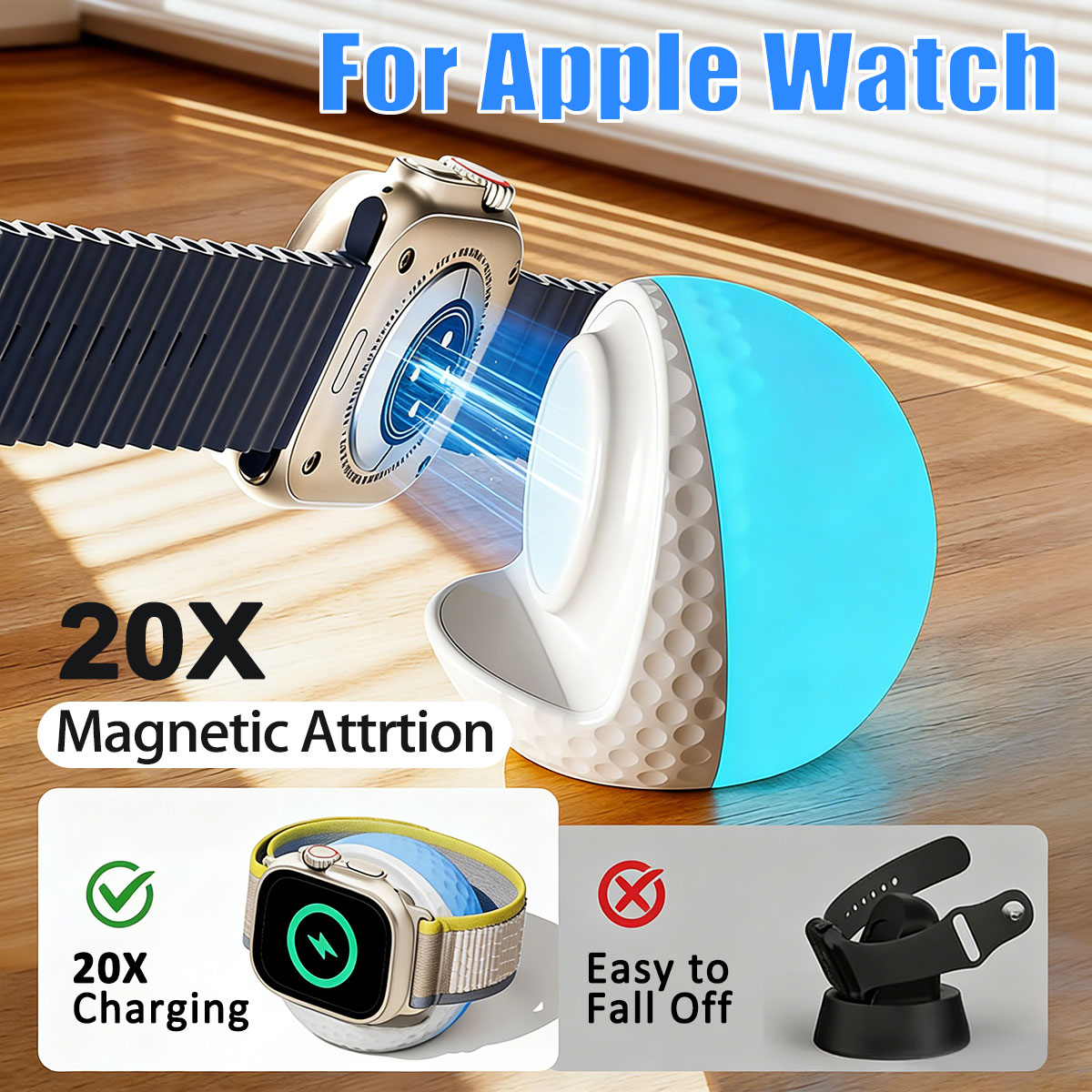 Wireless Charger Watch - Base de Carga Inalámbrica Portátil con