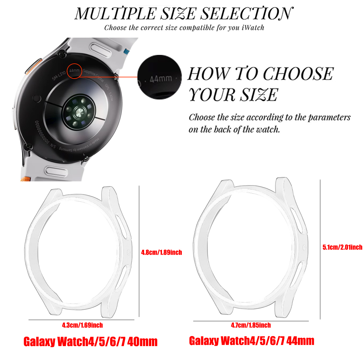 Carcasa de reloj tipo PC para  - Accessories For Galaxy Watch 5 reseña y precio
