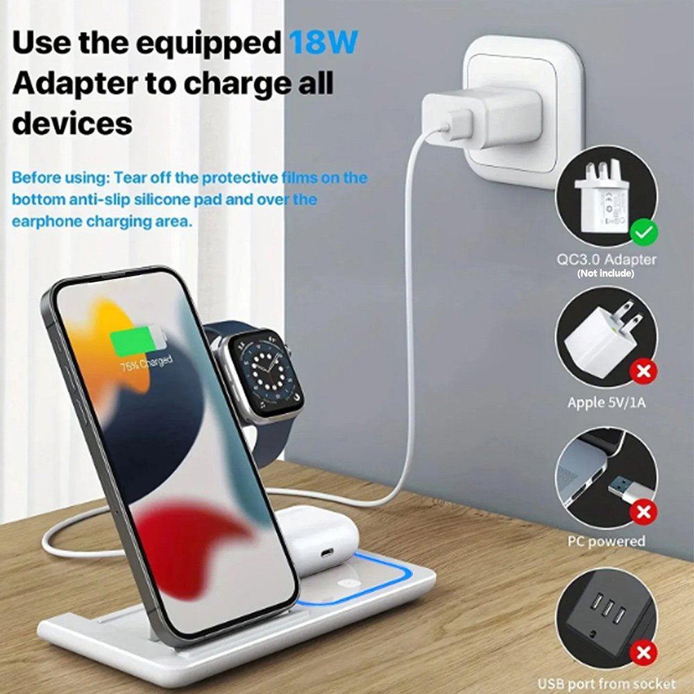 Base de Carga Inalámbrica 3 en - Wireless Charger Watch reseña y precio